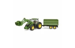 Bruder 3155 John Deere 7R 350 Tractor Met Voorlader En Kiepaanhanger