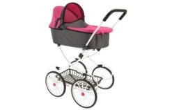 Poppenwagen Retro Roze / Grijs