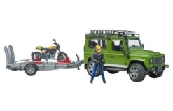 Bruder 2589 Land Rover Defender, Trailer + Scrambler Ducati Full Throttle