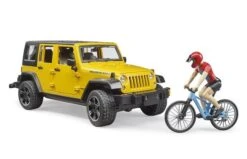 Bruder 2543 Jeep Wrangler Rubicon Unlimited Met Mountainbike En Fietser -Speelgoed Promoties Winkel helm