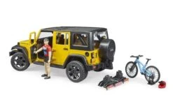 Bruder 2543 Jeep Wrangler Rubicon Unlimited Met Mountainbike En Fietser -Speelgoed Promoties Winkel helm 4