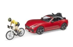 Bruder 3485 Roadster Met Racefiets En Fietser -Speelgoed Promoties Winkel rooie