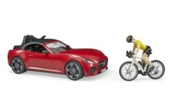 Bruder 3485 Roadster Met Racefiets En Fietser -Speelgoed Promoties Winkel rooie 3